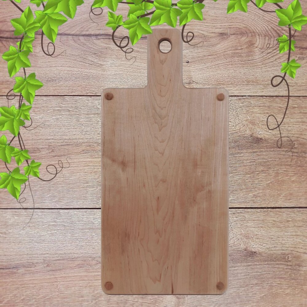 Solid Maple Charcuterie Serving Board Laser Engraved Grapevine Design Handmade - Picture 3 of 4